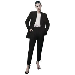 Zara Womens Double Breasted Pinstripe Blazer